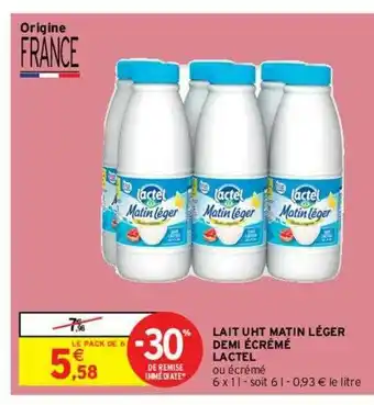 Intermarché Contact Lait Uht Matin Léger Demi écrémé Lactel offre