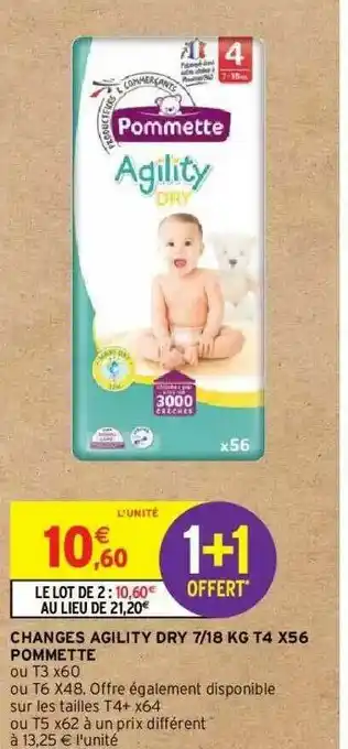 Intermarché Changes Agility Dry 7-18 Kg T4 X56 Pommette offre