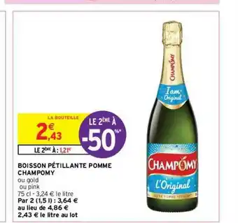 Intermarché Contact Boisson Pétillante Pomme Champomy offre