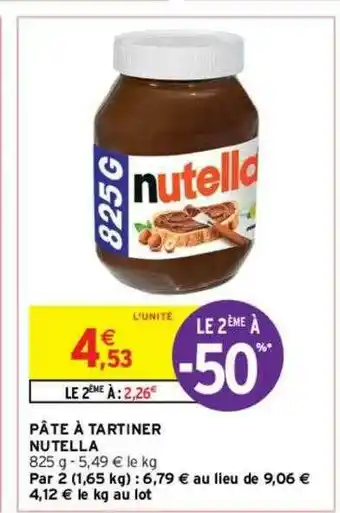 Intermarché Contact Pâte à Tartiner Nutella offre