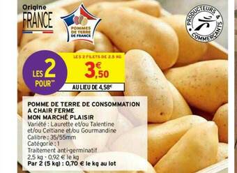 Intermarché Contact Pomme De Terre De Consommation à Chair Ferme Mon Marché Plaisir offre