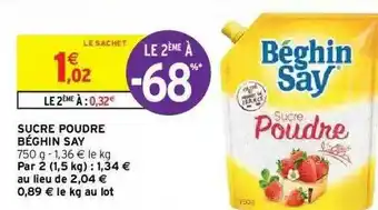 Intermarché Hyper Sucre Poudre Béghin Say offre