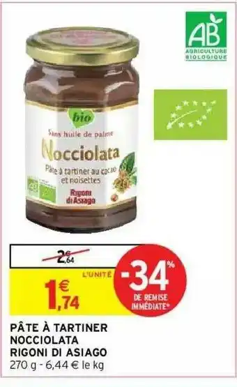 Intermarché Hyper Pâte à Tartiner Nocciolata Rigoni Di Asiago offre