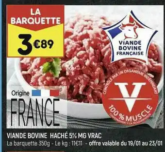 Leader Price Viande Bovine Haché 5% Mg Vrac offre