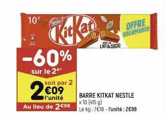 Leader Price Barre Kitkat Nestlé offre