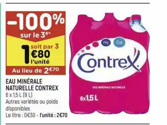 Leader Price Eau Minérale Naturelle Contrex offre