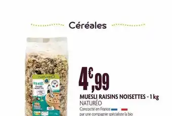 naturéO Muesli Raisins Noisettes - 1 Kg Naturéo offre