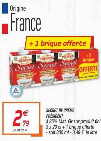 Netto Secret De Crème Président offre