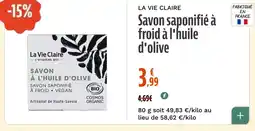 La Vie Claire Savon saponifié à froid à l'huile d'olive offre