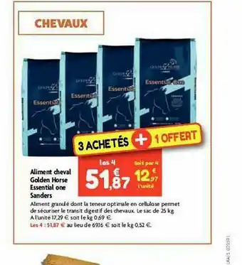 Aliment Cheval Golden Horse Essential One Sanders