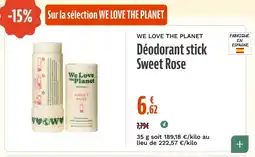 La Vie Claire Déodorant stick Sweet Rose offre