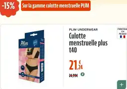 La Vie Claire Culotte menstruelle plus t40 offre