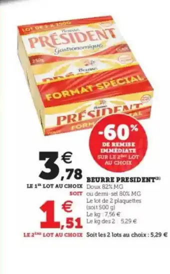 U Express Beurre Président offre
