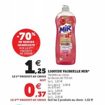 U Express Liquide Vaisselle Mir offre