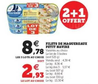 U Express Filets De Maquereaux Petit Navire offre