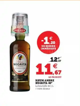U Express Rhum Ambré Negrita 40° offre