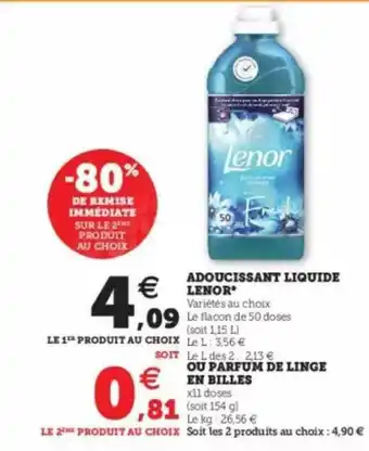 U Express Adoucissant Liquide Lenor Ou Parfum De Linge En Billes offre