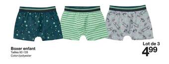 Zeeman Boxer Enfant offre