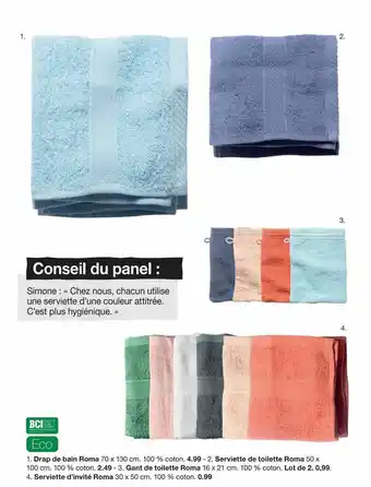 Zeeman Drap De Bain Roma, Serviette De Toilette Roma, Gant De Toilette Roma, Serviette D'invité Roma offre