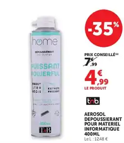 Super U AEROSOL DEPOUSSIERANT POUR MATERIEL INFORMATIQUE offre