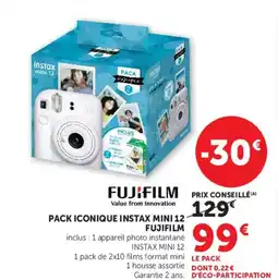 Super U PACK ICONIQUE INSTAX MINI 12 FUJIFILM offre