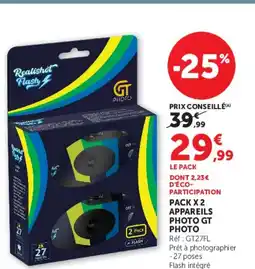 Super U PACK X 2 APPAREILS PHOTO GT PHOTO offre