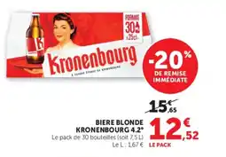 Super U BIERE BLONDE KRONENBOURG 4.2° offre