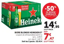 Super U BIERE BLONDE HEINEKEN 5° SOIT offre