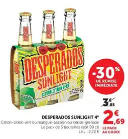 Super U DESPERADOS SUNLIGHT 4° offre