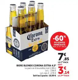 Super U BIERE BLONDE CORONA EXTRA 4,5° offre