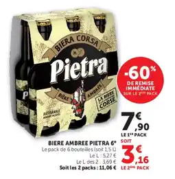 Super U BIERE AMBREE PIETRA 6° offre