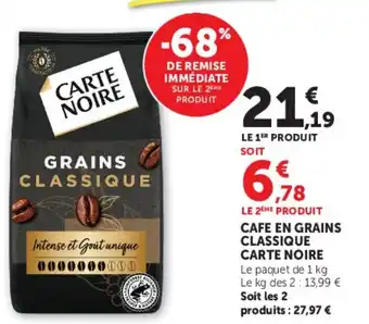 CAFE EN GRAINS CLASSIQUE CARTE NOIRE