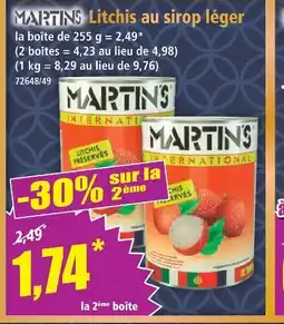 Norma Martins litchis au sirop léger offre