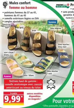 Norma Power garden mules confort femme bleu marine/vert offre
