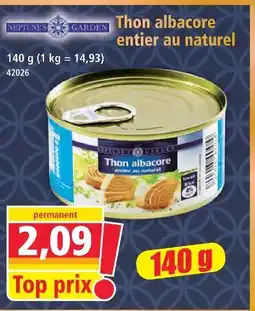 Norma Neptune's garden thon albacore entier au naturel offre