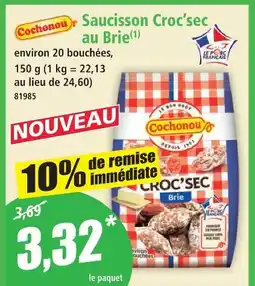 Norma Cochonou saucisson croc'sec au brie offre