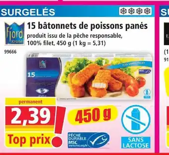 Norma Fjord 15 bâtonnets de poissons panés offre