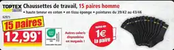 Norma Toptex chaussettes de travail 15 paires homme offre