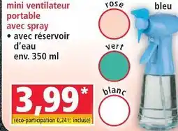 Norma Mini ventilateur portable avec spray offre
