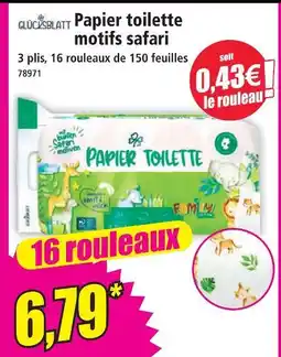 Norma Glücksblatt papier toilette motifs safari offre