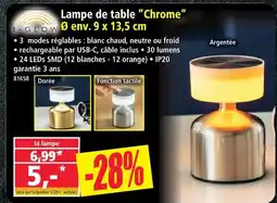 Norma I-glow lampe de table chrome offre