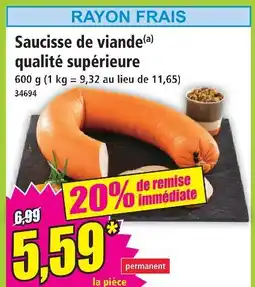 Norma Saucisse de viande qualité supérieure offre