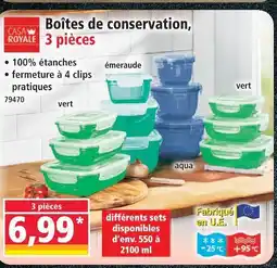 Norma Casa royale boîtes de conservation, 3 pièces offre