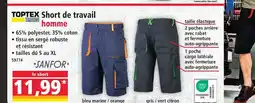 Norma Toptex pro short de travail homme offre