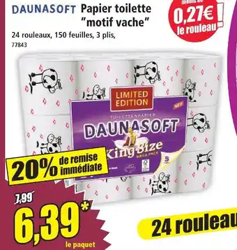 Norma Daunasoft papier toilette motif vache offre
