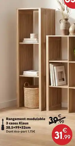 Maxi Bazar Rangement modulable 3 cases klaus offre