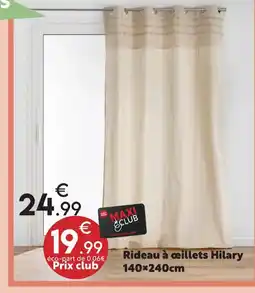 Maxi Bazar Rideau à œillets hilary offre
