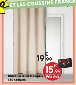 Maxi Bazar Rideau à œillets capria offre