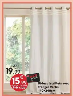 Maxi Bazar Rideau à œillets avec franges vertis offre