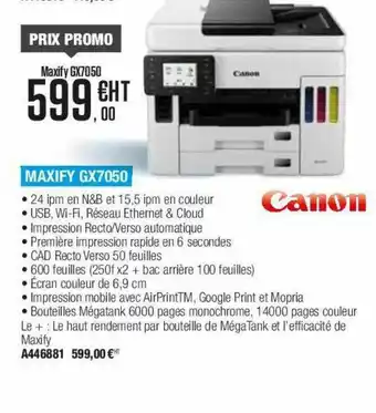 Calipage Maxify Gx7050 Canon offre